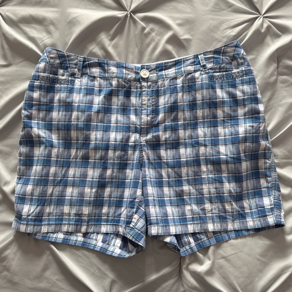 St John’s Bay Blue Plaid Women’s Shorts Size 18W